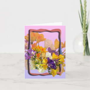 Carte pour notes Freesias