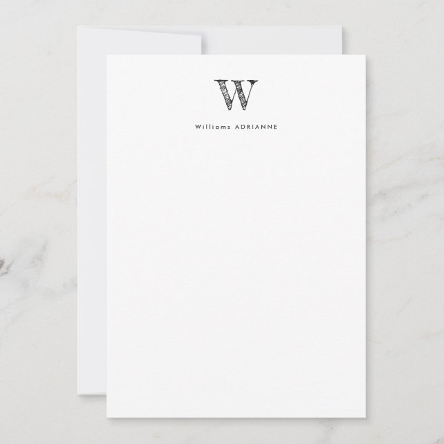 Carte pour notes initial classique (Devant)