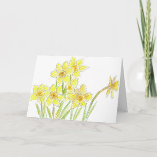 Carte pour notes jaune de fleur d'aquarelle de