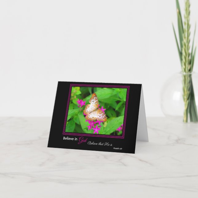 Carte pour notes LDS Bordure Purple Papillon (Devant)