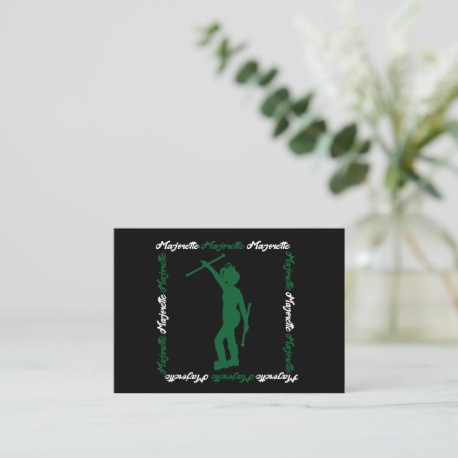 Carte pour notes Majorette Twirler #1 ( Noir Vert  (Debout devant)