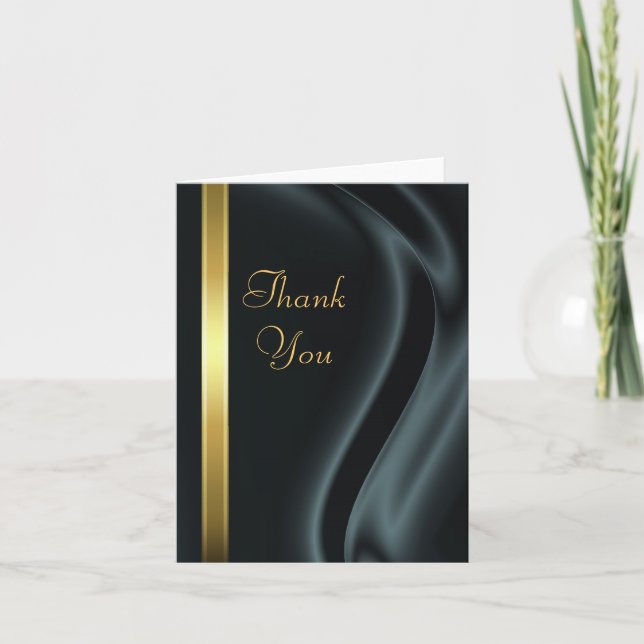 Carte pour notes Marquis Black Silk Gold Merci (Devant)