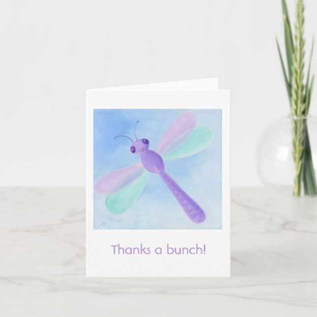 Carte pour notes Merci de la dragonfly Pastel (Devant)