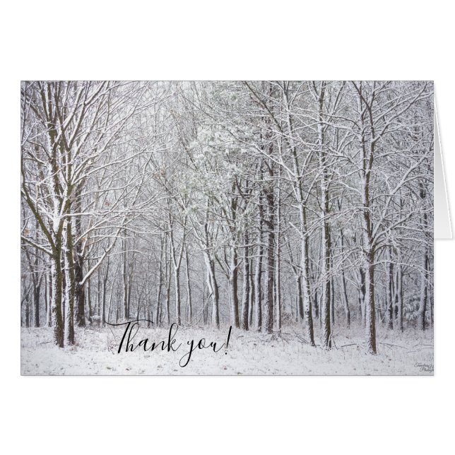 Carte pour notes Merci de Snowy Woods (Devant Horizontal)