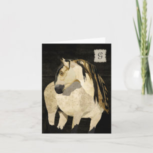 Carte pour notes Monogramme du cheval blanc