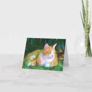 Carte pour notes orange de chat tigré