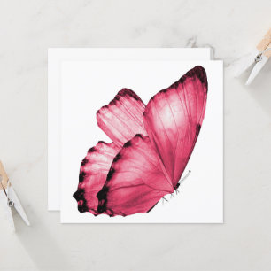 Carte pour notes papillon rose