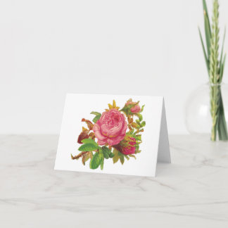 Carte pour notes personnalisable Roses roses