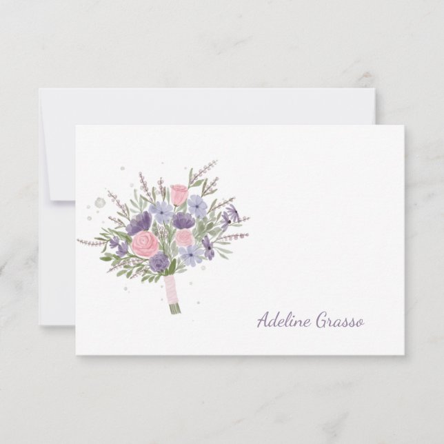 Carte pour notes personnalisé Hand Bouquet (Devant)
