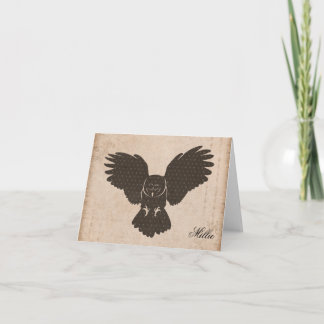 Carte pour notes personnalisé Owl Silhouette