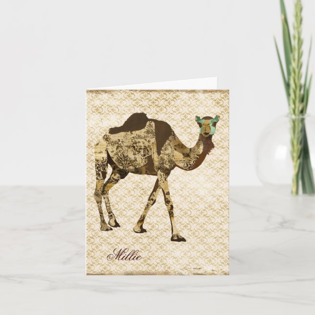 Carte pour notes personnalisé Shabby Chic Camel (Devant)