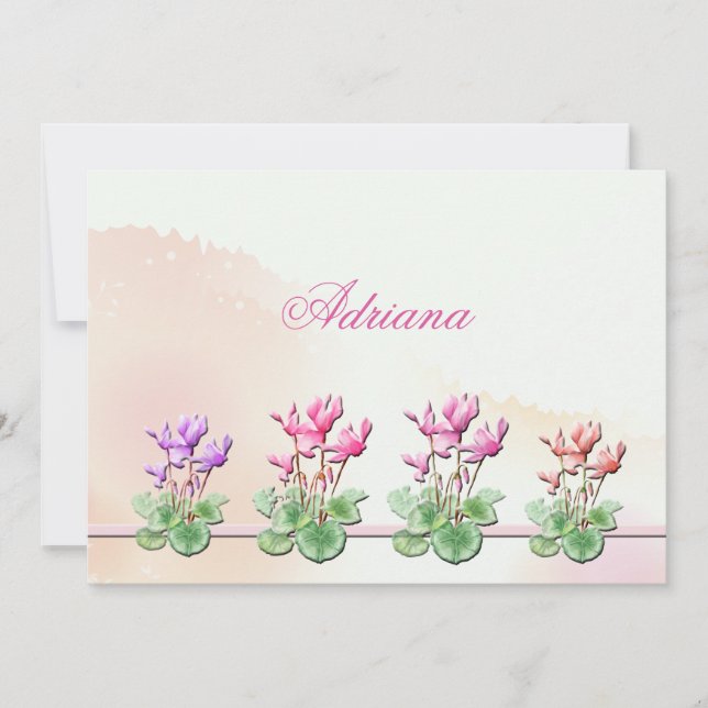 Carte pour notes Plante Cyclamen (Devant)