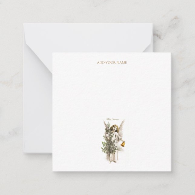 Carte pour notes PLAT : ANGE DE NOËL VINTAGE (Devant)