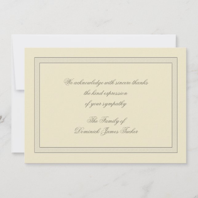 Carte pour notes posé de Merci de perte (Devant)