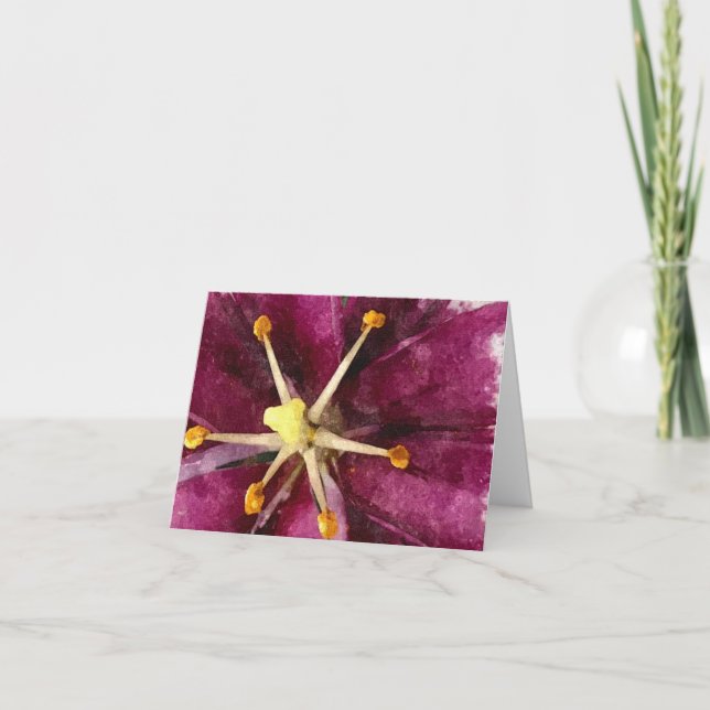 Carte pour notes pourpre peint de Lilly (Devant)