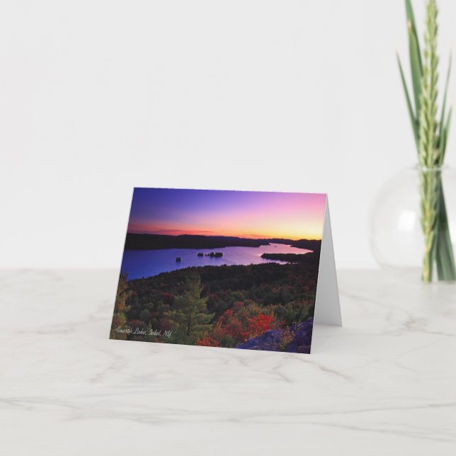 Carte pour notes :  Quatrième lac, admission, NY (Devant)