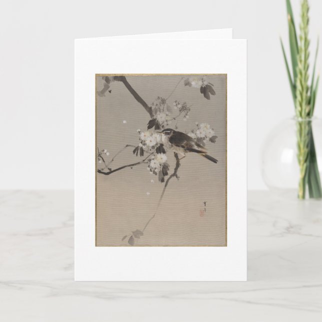 Carte pour notes VIERGE AVEC OISEAU JAPONAIS (Devant)