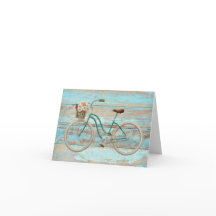 Carte pour notes vintage de blanc de bicyclette de