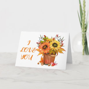 CARTE POUR NOTRE "ANNIVERSAIRE" AMOUR/TOURNESOL