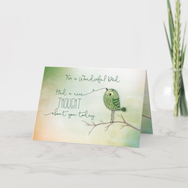 Carte Pour papa Bird sur Branche Nice Pensée de vous (Devant)