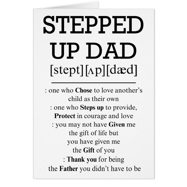 Carte pour papa pas, papa pas à pas (Devant)