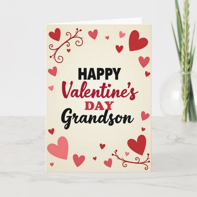 Carte pour petit-fils de la Saint-Valentin Heartfe (Devant)