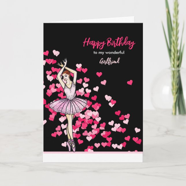 Carte Pour petite amie à l'anniversaire Ballerina Robe r (Devant)