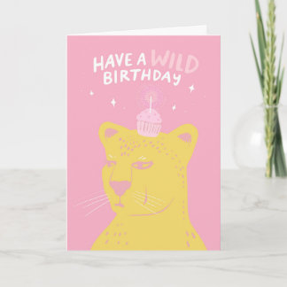 Carte Pour quiconque Joyeux Anniversaire Guépard avec Cu