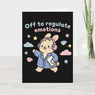 Carte Pour réguler les émotions drôle de lapin bunny sco