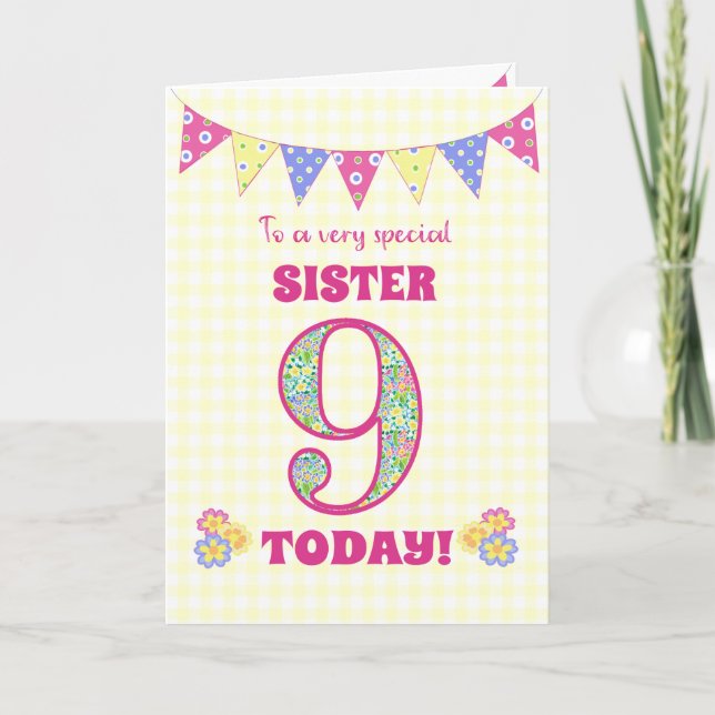 Carte Pour Soeur 9e Anniversaire Primroses Buncard (Devant)