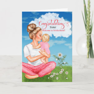 Carte pour Soeur Nouveau Bébé Félicitations Bébé Fille B