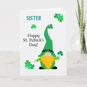 Carte Pour Soeur St Patrick's Fun Leprechaun Card