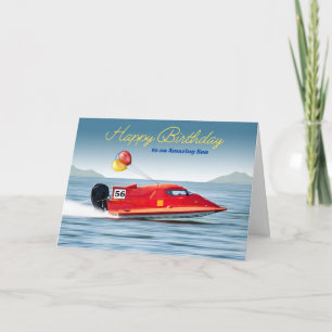 Carte Pour son 56e anniversaire avec bateau haute perfor