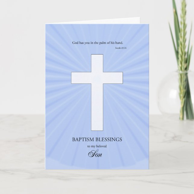 Carte Pour Son Baptême, Croix Lumineuse (Devant)