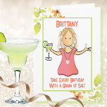 Carte Pour son drôle Margarita Cartoon Tropical Annivers<br><div class="desc">Est-ce que cette personne spéciale aime les margaritas et fêter son anniversaire ? Personnalisez cette carte de plaisir pour elle !</div>