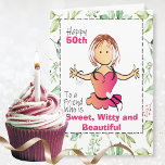 Carte Pour son Drôle Snarky Femme Caricature 50e anniver<br><div class="desc">Vous voulez une carte pour faire savoir à votre amie qu'elle est belle,  douce et spirituelle ? Attendez que la punchline sur celle-ci mette un sourire sur le visage de tous :)</div>