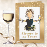 Carte Pour Son Funny Sassy Classy N'Importe Quel Âge Car<br><div class="desc">Célébrez cet anniversaire spécial avec un toast au champagne ! Cette carte classe,  sassy et glamour lui fera un sourire. Le message intérieur lui fait savoir que vous lui souhaitez "beaucoup plus" Personnalisez son nom et son année d'anniversaire</div>