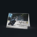 Carte Pour Son Motorcycle Thématique Anniversaire sur Co<br><div class="desc">La vie est une route sinueuse si maigre ... et serrer chaque courbe à un anniversaire très heureux. Carte d'anniversaire sur le thème de la moto pour un fils avec un motocycliste sur une courbe dans la route. Des ballons de couleur bleue sont fixés à la moto pour une image...</div>