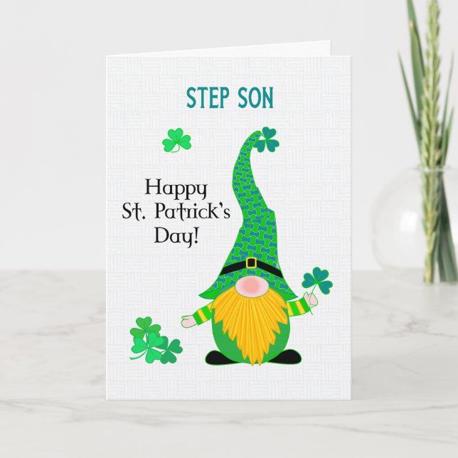 Carte Pour Stepson St Patrick's Fun Leprechaun Card (Devant)