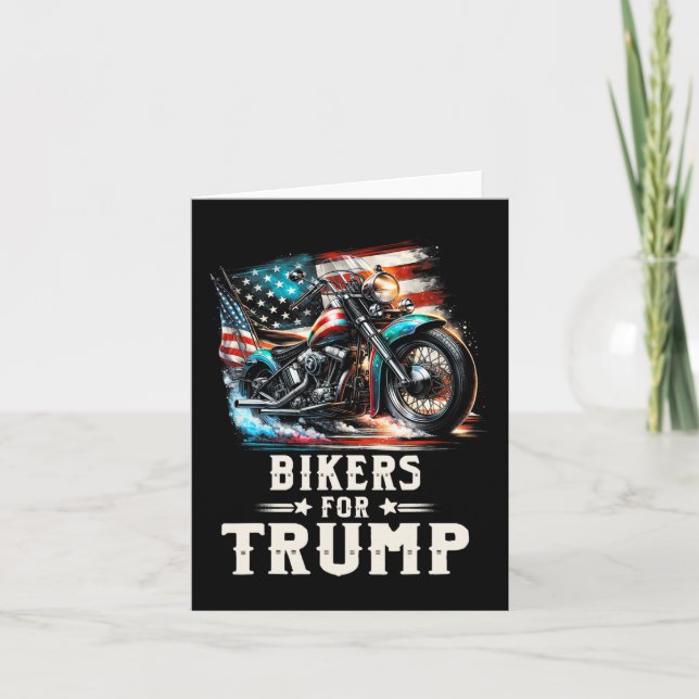 Carte Pour Trump 2024 Motorcycle Patriotic American Drap (Devant)