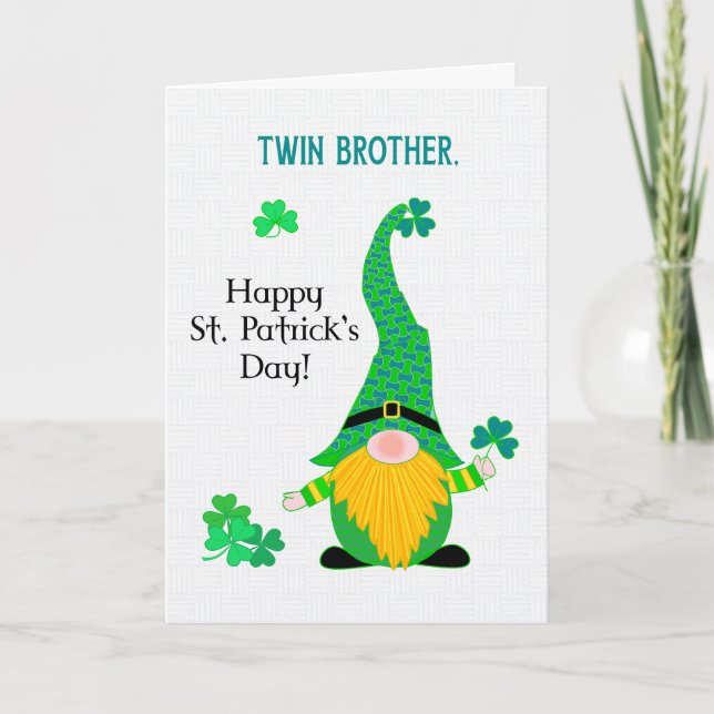 Carte Pour Twin Brother St Patrick's Fun Leprechaun Card (Devant)