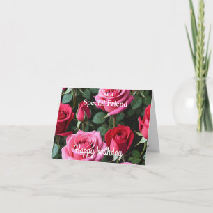 Carte Pour un Ami spécial Roses Roses Roses Roses Rouge 