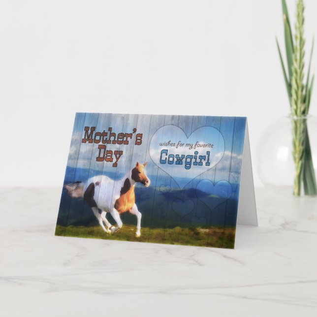 Carte pour une cowgirl à l'occasion de la Fête des Mères (Devant)