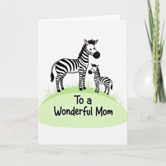 Carte pour une Maman Merveilleuse Rayée (Devant)