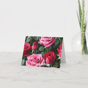 Carte Pour une Soeur spéciale Roses Roses Roses Rouge