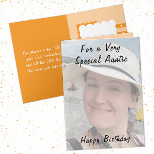 Carte Pour une tante très spéciale photo orange annivers