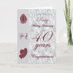 Carte Pour votre anniversaire de mariage rubis