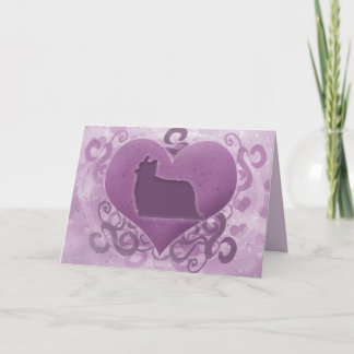 Carte pourpre de Saint-Valentin de Yorkie
