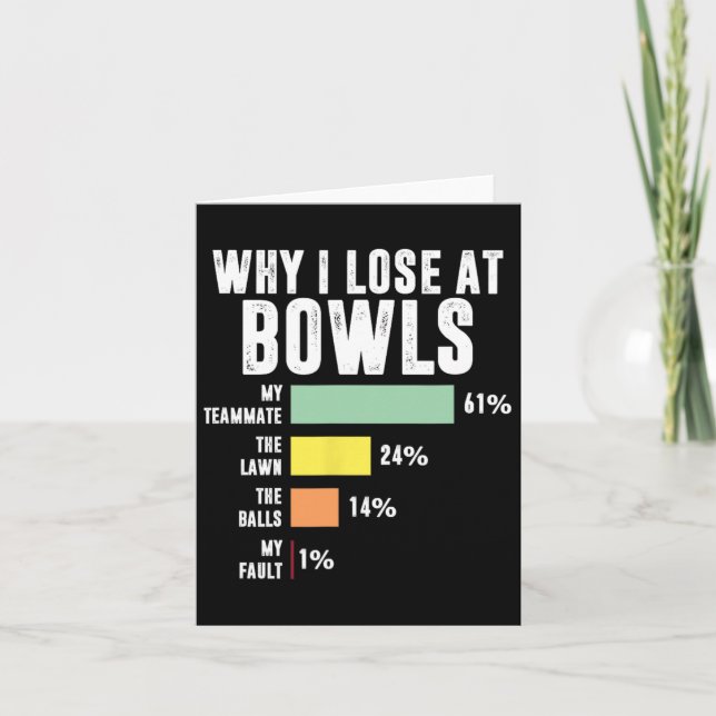 Carte Pourquoi J'Ai Perdu À Bowls Funny Bowling (Devant)