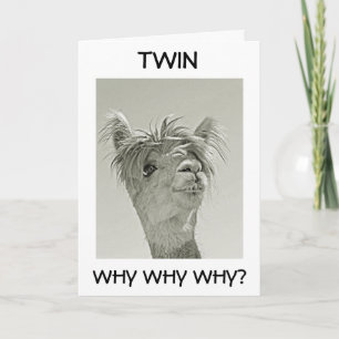 CARTE POURQUOI REGARDEZ-VOUS UN JEUNE ANNIVERSAIRE "TWIN